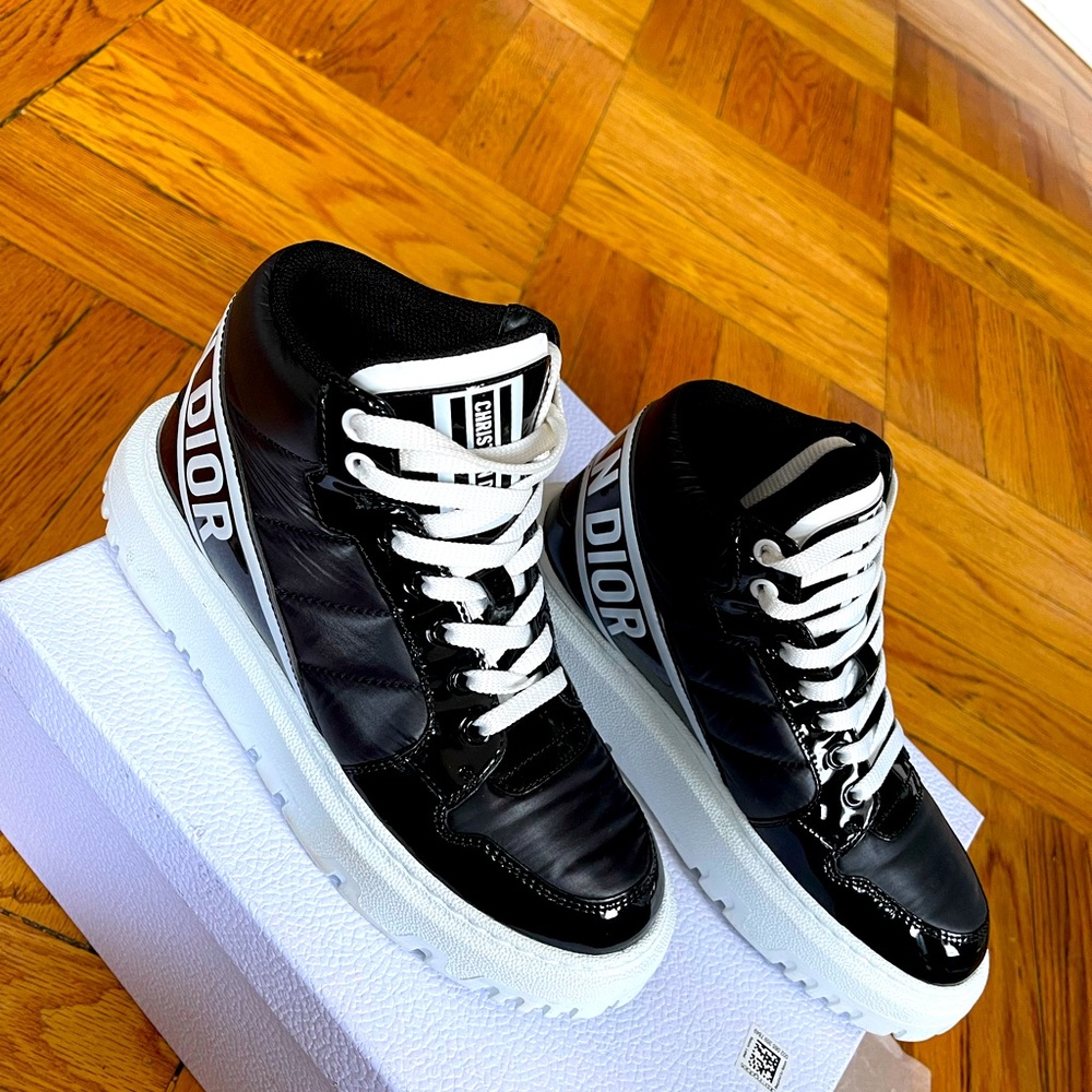 Dior Black & White High-Top Sneakers